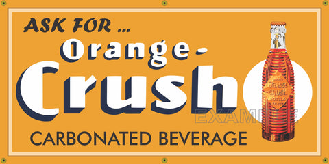 ORANGE CRUSH SODA POP OLD SCHOOL SIGN REMAKE BANNER SIGN ART MURAL 2' X 4'/3' X 6'