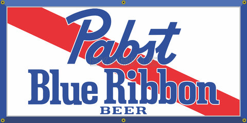 PABST BLUE RIBBON BEER LABEL PBR OLD SCHOOL PUB BAR SIGN REMAKE BANNER SIGN ART MURAL 2' X 4'/3' X 6'
