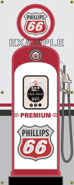 PHILLIPS 66 GAS STATION GAS PUMP DISPLAY INDIVIDUAL OR SET PRINTED BANNER SHOP ART MURAL 2' X 5'