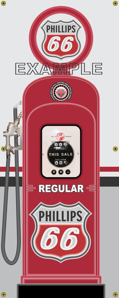PHILLIPS 66 GAS STATION GAS PUMP DISPLAY INDIVIDUAL OR SET PRINTED BANNER SHOP ART MURAL 2' X 5'