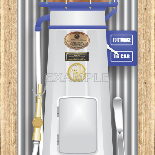 PURE OIL GAS STATION OLD VISIBLE GAS PUMP RUSTIC PRINTED BANNER MURAL ART 2' x 8'