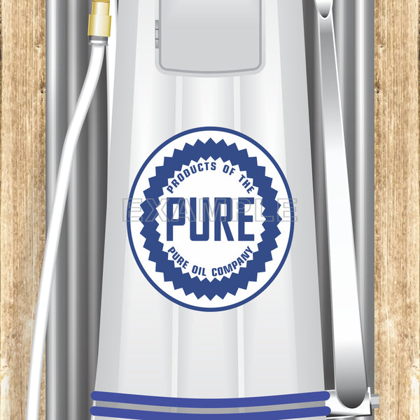 PURE OIL GAS STATION OLD VISIBLE GAS PUMP RUSTIC PRINTED BANNER MURAL ART 2' x 8'