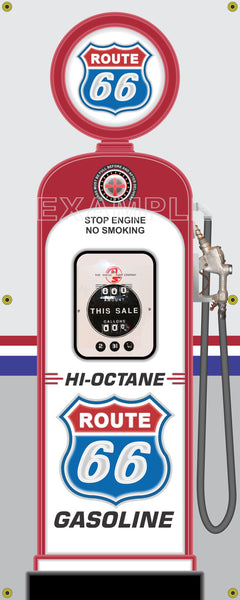 ROUTE 66 DISPLAY GAS PUMP INDIVIDUAL OR SET PRINTED BANNER SHOP ART MURAL 2' X 5'