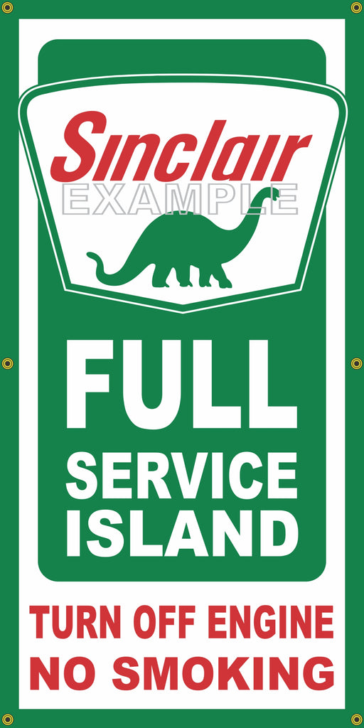 SINCLAIR DINO FULL SERVICE ISLAND VINTAGE OLD SCHOOL SIGN REMAKE BANNER SIGN ART MURAL 2' X 4'/3' X 6'