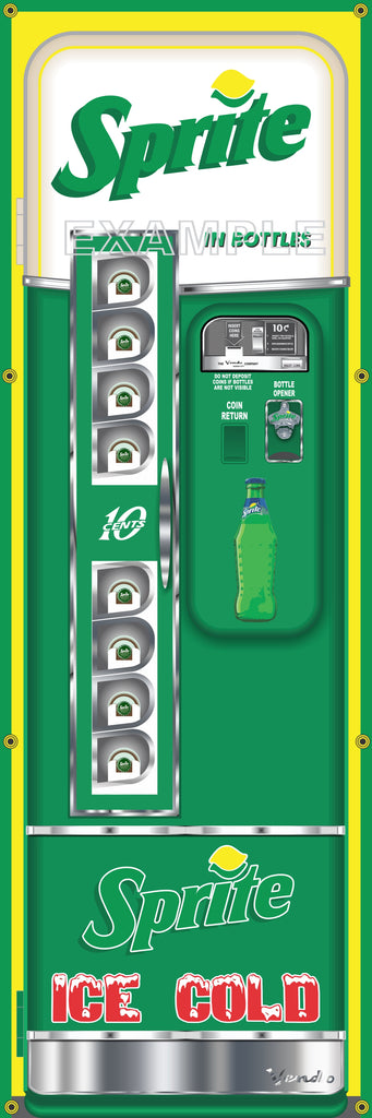 SPRITE SODA POP OLD VINTAGE VENDO VENDING MACHINE STYLE BANNER 2' X 6' SIGN ART MURAL