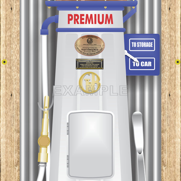 STANDARD OIL GAS STATION OLD VISIBLE GAS PUMP RUSTIC PRINTED BANNER MURAL ART 2' x 8'