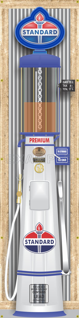 STANDARD OIL GAS STATION OLD VISIBLE GAS PUMP RUSTIC PRINTED BANNER MURAL ART 2' x 8'