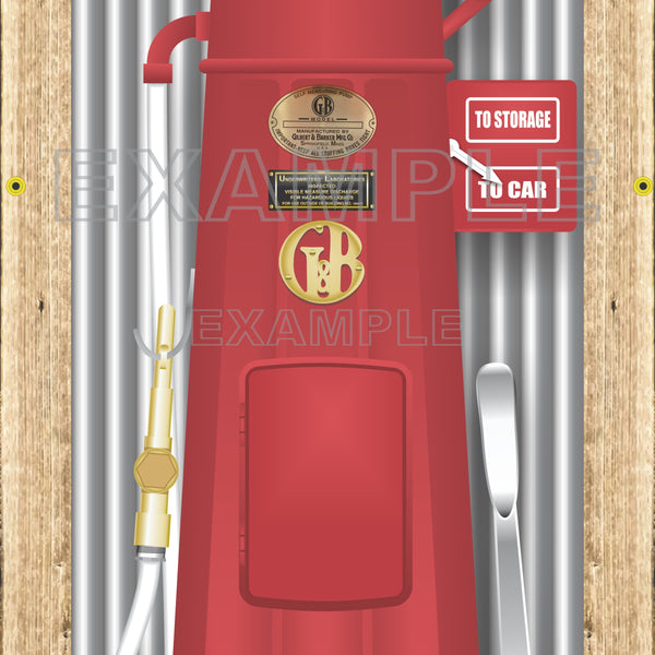 TEXACO GAS STATION OLD VISIBLE GAS PUMP RUSTIC PRINTED BANNER MURAL ART 2' x 8'