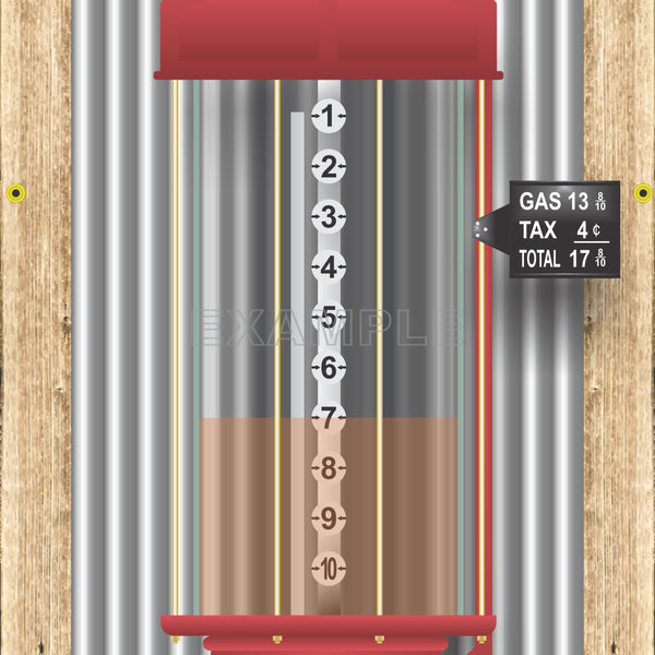 TEXACO GAS STATION OLD VISIBLE GAS PUMP RUSTIC PRINTED BANNER MURAL ART 2' x 8'