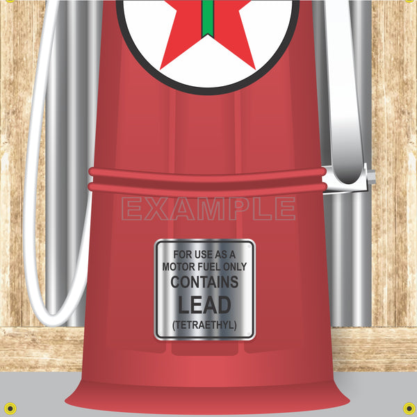 TEXACO GAS STATION OLD VISIBLE GAS PUMP RUSTIC PRINTED BANNER MURAL ART 2' x 8'