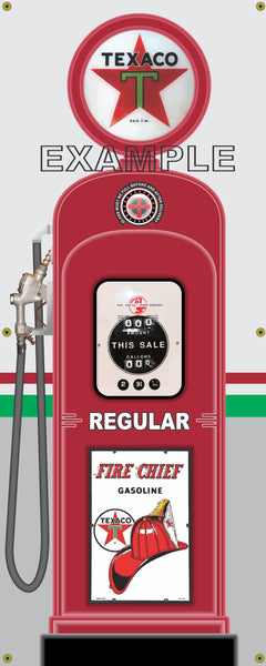 TEXACO GAS PUMP INDIVIDUAL OR SET PRINTED BANNER SHOP ART MURAL 2' X 5'