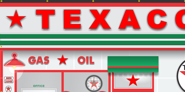 TEXACO OLD GAS PUMP GAS STATION SCENE WALL MURAL SIGN BANNER GARAGE ART VARIOUS SIZES