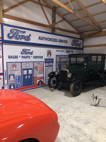 FORD MOTORCRAFT FOMOCO DEALER SALES PARTS SERVICE DEALERSHIP RETRO SCENE WALL MURAL SIGN BANNER GARAGE ART VARIOUS SIZES