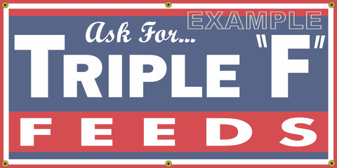 TRIPLE "F" FEEDS FARM FEED STORE VINTAGE OLD SCHOOL SIGN REMAKE BANNER SIGN ART MURAL VARIOUS SIZES