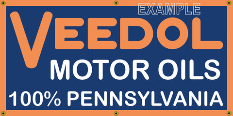 VEEDOL MOTOR OIL VINTAGE OLD SCHOOL SIGN REMAKE BANNER SIGN ART MURAL 2' X 4'/3' X 6'