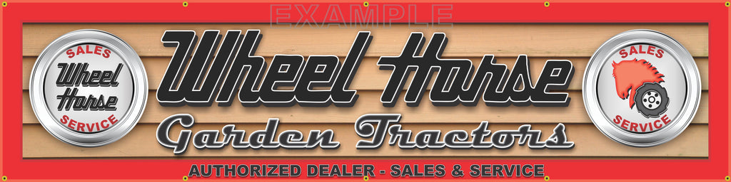WHEEL HORSE GARDEN TRACTORS LAWN EQUIPMENT DEALER LETTER SIGN BANNER 24" x 96"