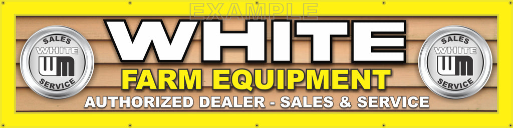 WHITE FARM EQUIPMENT DEALER LETTER SIGN REMAKE LARGE BANNER MURAL 24" x 96"