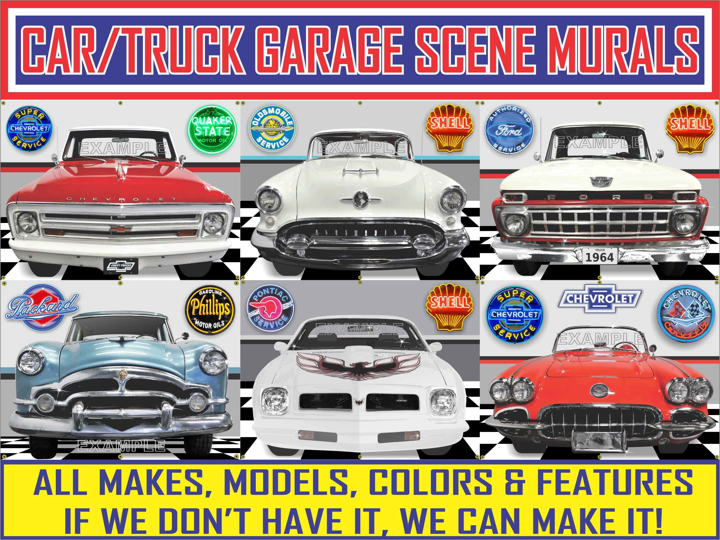 CAR/TRUCK GARAGE SCENE BANNERS