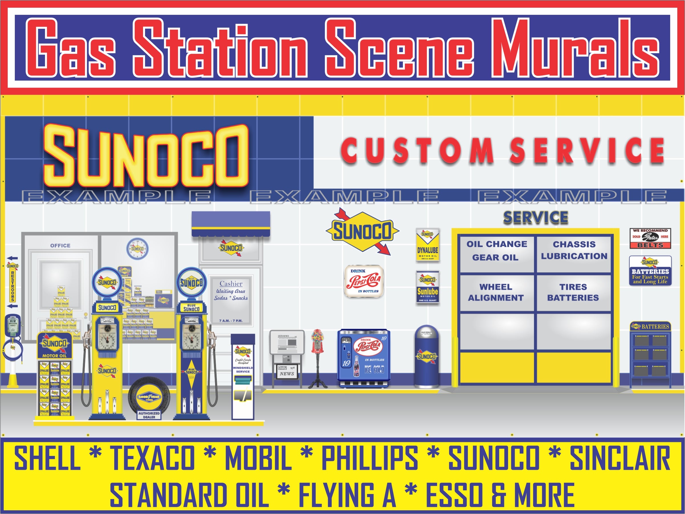 GAS STATION SCENE MURALS