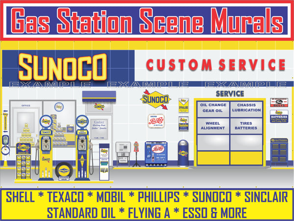 GAS STATION SCENES WALL MURALS