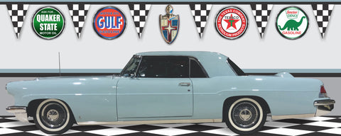 1956 Continental Mark II LIGHT BLUE CAR GARAGE SCENE SIDE VIEW BANNER SIGN CAR ART MURAL VARIOUS SIZES