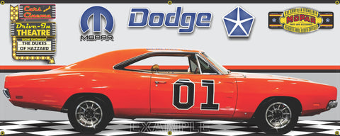 1969 DODGE CHARGER GENERAL LEE CAR GARAGE SCENE SIDE VIEW BANNER SIGN ART MURAL VARIOUS SIZES 265260942951