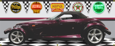 1999 PLYMOUTH PROWLER PURPLE GARAGE SCENE SIDE VIEW BANNER SIGN CAR ART MURAL VARIOUS SIZES