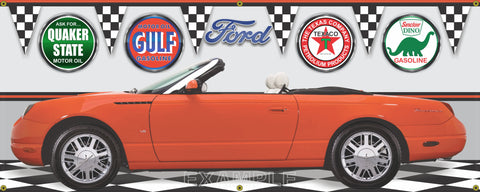 2003 THUNDERBIRD RED 007 VERSION GARAGE SCENE SIDE VIEW BANNER SIGN CAR ART MURAL VARIOUS SIZES