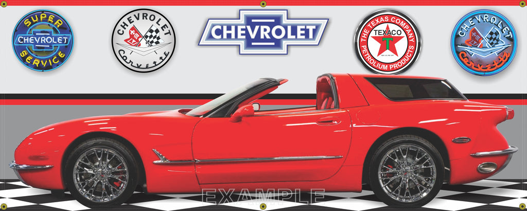 2004 Corvette C1 Wagon RED GARAGE SCENE SIDE VIEW BANNER SIGN CAR ART MURAL VARIOUS SIZES