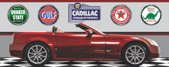 2006 CADILLAC XLR-V MAROON CONVERTIBLE GARAGE SCENE SIDE VIEW BANNER SIGN CAR ART MURAL VARIOUS SIZES