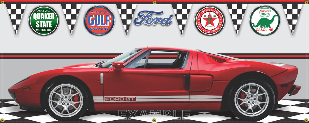 2006 FORD GT RED GARAGE SCENE SIDE VIEW BANNER SIGN CAR ART MURAL VARIOUS SIZES
