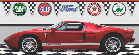 2006 FORD GT RED GARAGE SCENE SIDE VIEW BANNER SIGN CAR ART MURAL VARIOUS SIZES
