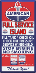 AMERICAN OIL PRODUCTS GAS FULL SERVICE ISLAND GAS STATION SERVICE GASOLINE OLD SIGN REMAKE ALUMINUM CLAD SIGN VARIOUS SIZES