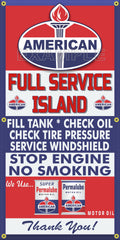 AMERICAN OIL PRODUCTS GAS STATION FULL SERVICE ISLAND VINTAGE OLD SIGN REMAKE BANNER SIGN ART MURAL VARIOUS SIZES