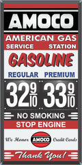 AMOCO GAS STATION GAS PRICE PER GALLON SERVICE STATION GASOLINE OLD SIGN REMAKE ALUMINUM CLAD SIGN VARIOUS SIZES