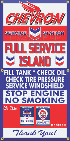 CHEVRON GAS STATION FULL SERVICE ISLAND VINTAGE OLD SIGN REMAKE BANNER SIGN ART MURAL VARIOUS SIZES