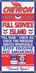 CHEVRON GAS STATION FULL SERVICE ISLAND VINTAGE OLD SIGN REMAKE BANNER SIGN ART MURAL VARIOUS SIZES