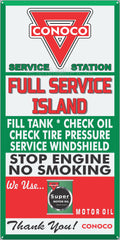 CONOCO GAS FULL SERVICE ISLAND GAS STATION SERVICE GASOLINE OLD SIGN REMAKE ALUMINUM CLAD SIGN VARIOUS SIZES