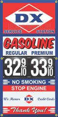 DX GAS STATION GAS PRICE PER GALLON VINTAGE OLD SIGN REMAKE BANNER SIGN ART MURAL VARIOUS SIZES