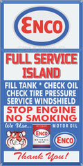 ENCO GAS FULL SERVICE ISLAND GAS STATION SERVICE GASOLINE OLD SIGN REMAKE ALUMINUM CLAD SIGN VARIOUS SIZES
