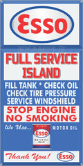 ESSO GAS FULL SERVICE ISLAND GAS STATION SERVICE GASOLINE OLD SIGN REMAKE ALUMINUM CLAD SIGN VARIOUS SIZES
