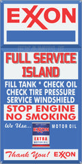 EXXON GAS FULL SERVICE ISLAND GAS STATION SERVICE GASOLINE OLD SIGN REMAKE ALUMINUM CLAD SIGN VARIOUS SIZES