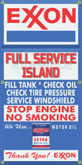 EXXON GAS STATION FULL SERVICE ISLAND VINTAGE OLD SIGN REMAKE BANNER SIGN ART MURAL VARIOUS SIZES