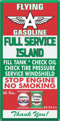 FLYING A GAS FULL SERVICE ISLAND GAS STATION SERVICE GASOLINE OLD SIGN REMAKE ALUMINUM CLAD SIGN VARIOUS SIZES