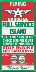 FLYING A GASOLINE GAS STATION FULL SERVICE ISLAND VINTAGE OLD SIGN REMAKE BANNER SIGN ART MURAL VARIOUS SIZES