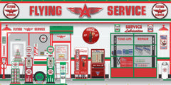 FLYING A SERVICE OLD GAS PUMP GAS STATION SCENE WALL MURAL SIGN BANNER GARAGE ART VARIOUS SIZES