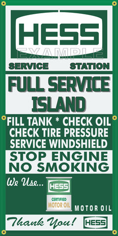 HESS GAS STATION FULL SERVICE ISLAND VINTAGE OLD SIGN REMAKE BANNER SIGN ART MURAL VARIOUS SIZES
