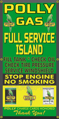 POLLY GAS STATION FULL SERVICE ISLAND VINTAGE OLD SIGN REMAKE BANNER SIGN ART MURAL VARIOUS SIZES