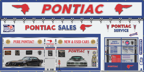 PONTIAC AC DELCO SALES PARTS SERVICE DEALERSHIP RETRO SCENE WALL MURAL SIGN BANNER GARAGE ART VARIOUS SIZES