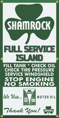 SHAMROCK GAS STATION FULL SERVICE ISLAND VINTAGE OLD SIGN REMAKE BANNER SIGN ART MURAL VARIOUS SIZES